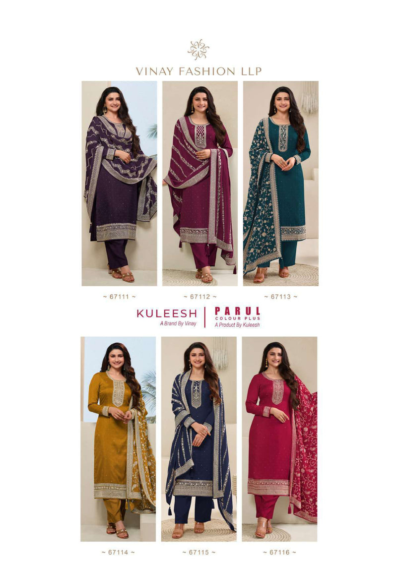 Vinay Fashion Parul Colour Plus Dola Thread Embroidered Party Wear Salwar Suit