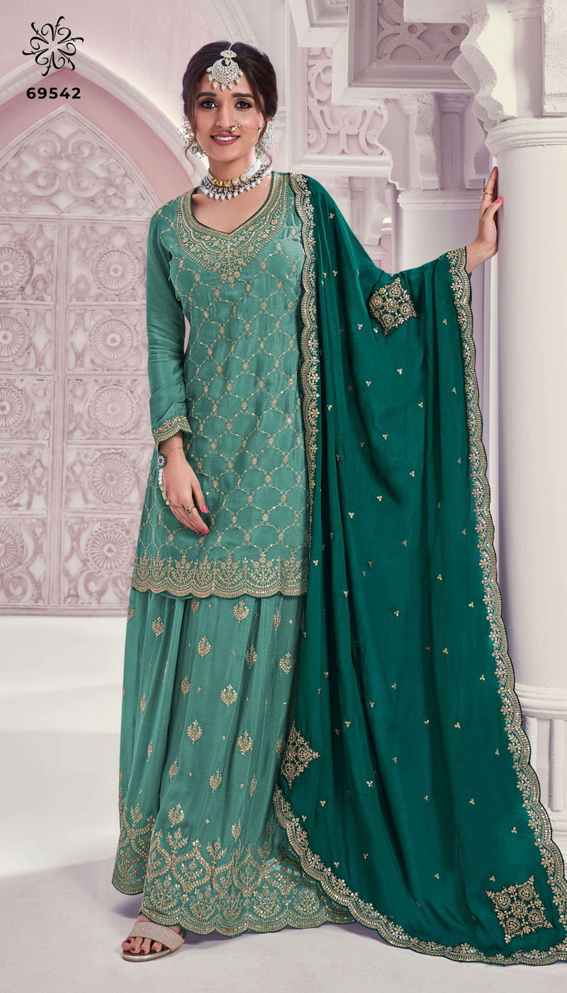 Vinay Fashion Rangrasiya Chinon Embroidered Wedding Wear Salwar Suit Collection