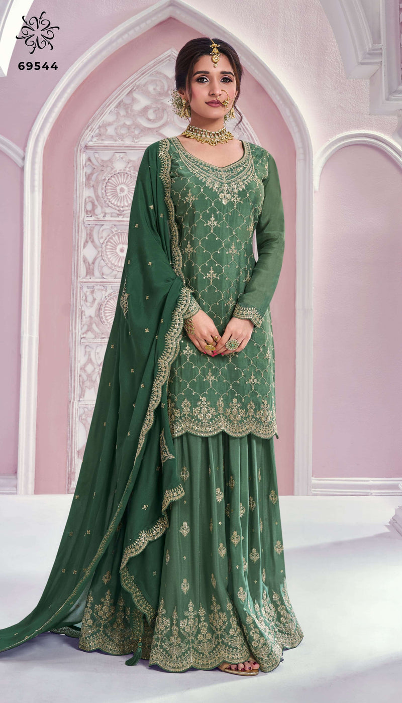 Vinay Fashion Rangrasiya Chinon Embroidered Wedding Wear Salwar Suit Collection