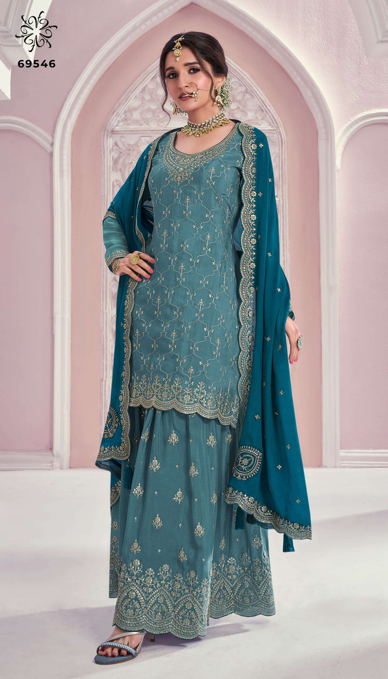 Vinay Fashion Rangrasiya Chinon Embroidered Wedding Wear Salwar Suit Collection