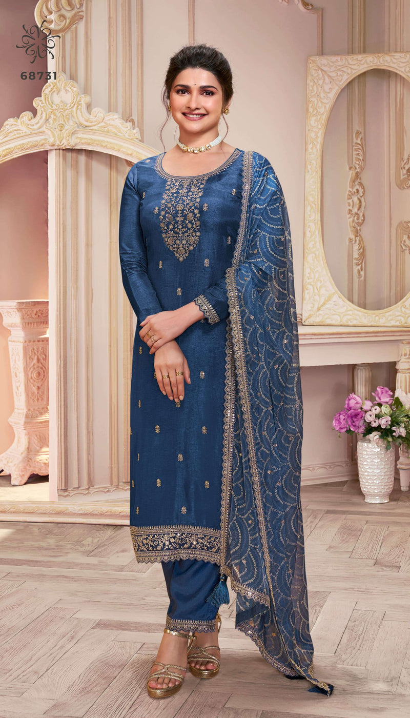 Vinay Fashion Saanjh Silk Georgette Unstitched Heavy Party Wear Salwar Suit
