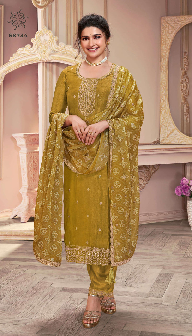 Vinay Fashion Saanjh Silk Georgette Unstitched Heavy Party Wear Salwar Suit