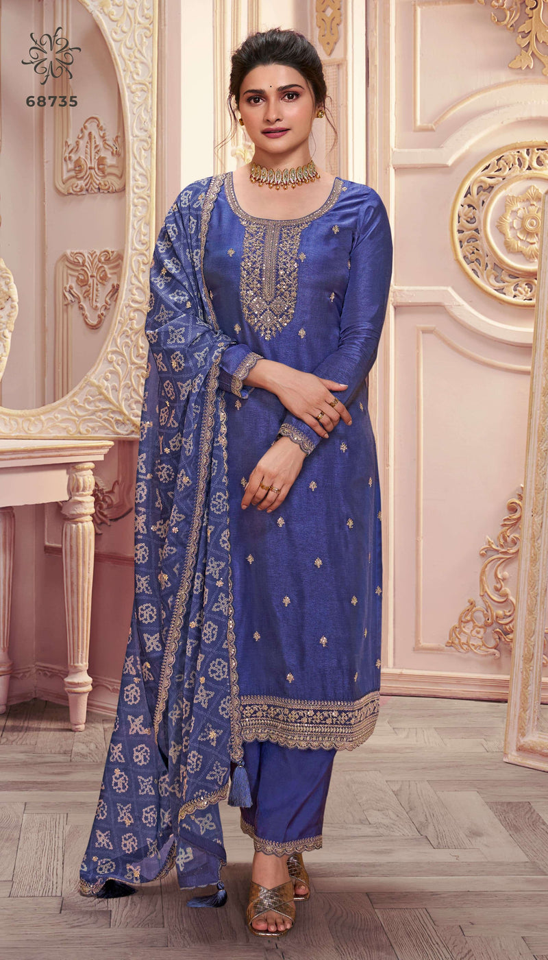 Vinay Fashion Saanjh Silk Georgette Unstitched Heavy Party Wear Salwar Suit