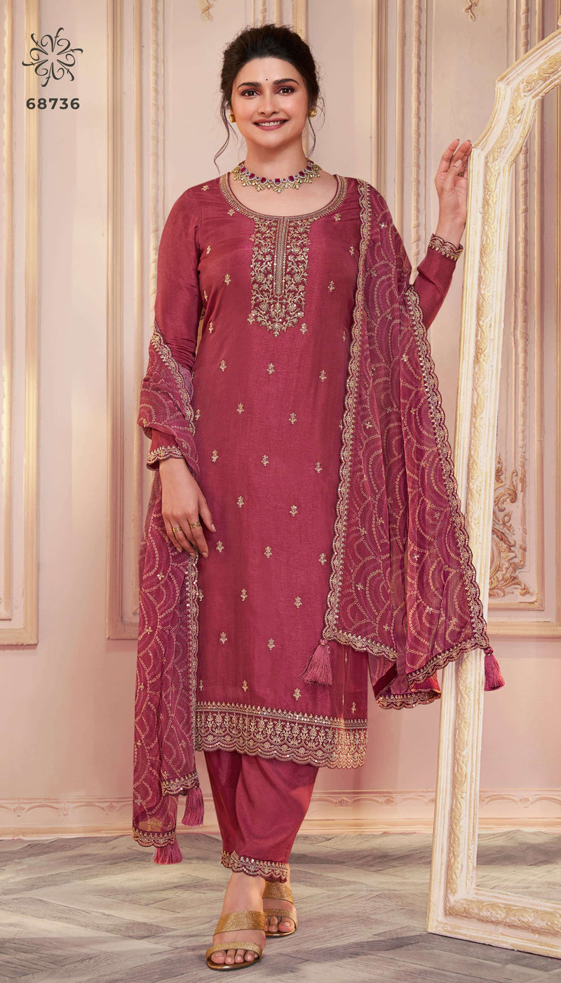 Vinay Fashion Saanjh Silk Georgette Unstitched Heavy Party Wear Salwar Suit