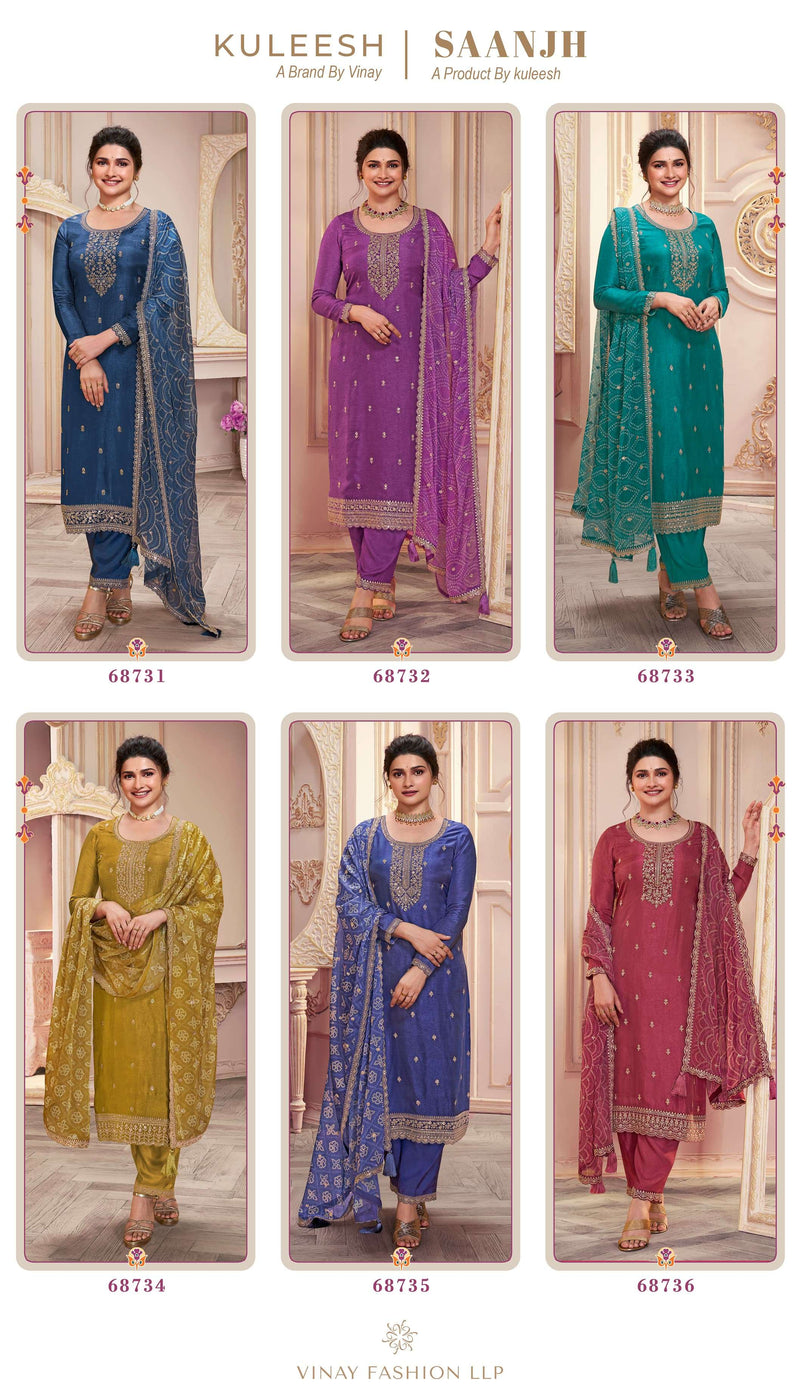 Vinay Fashion Saanjh Silk Georgette Unstitched Heavy Party Wear Salwar Suit