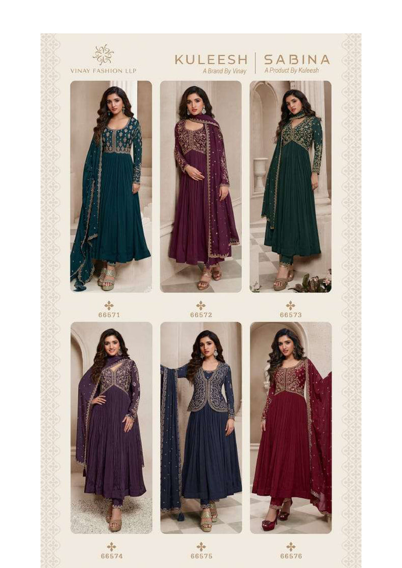 Vinay Fashion Sabina Chinon Embroidered Wedding Wear Salwar Suit Collection
