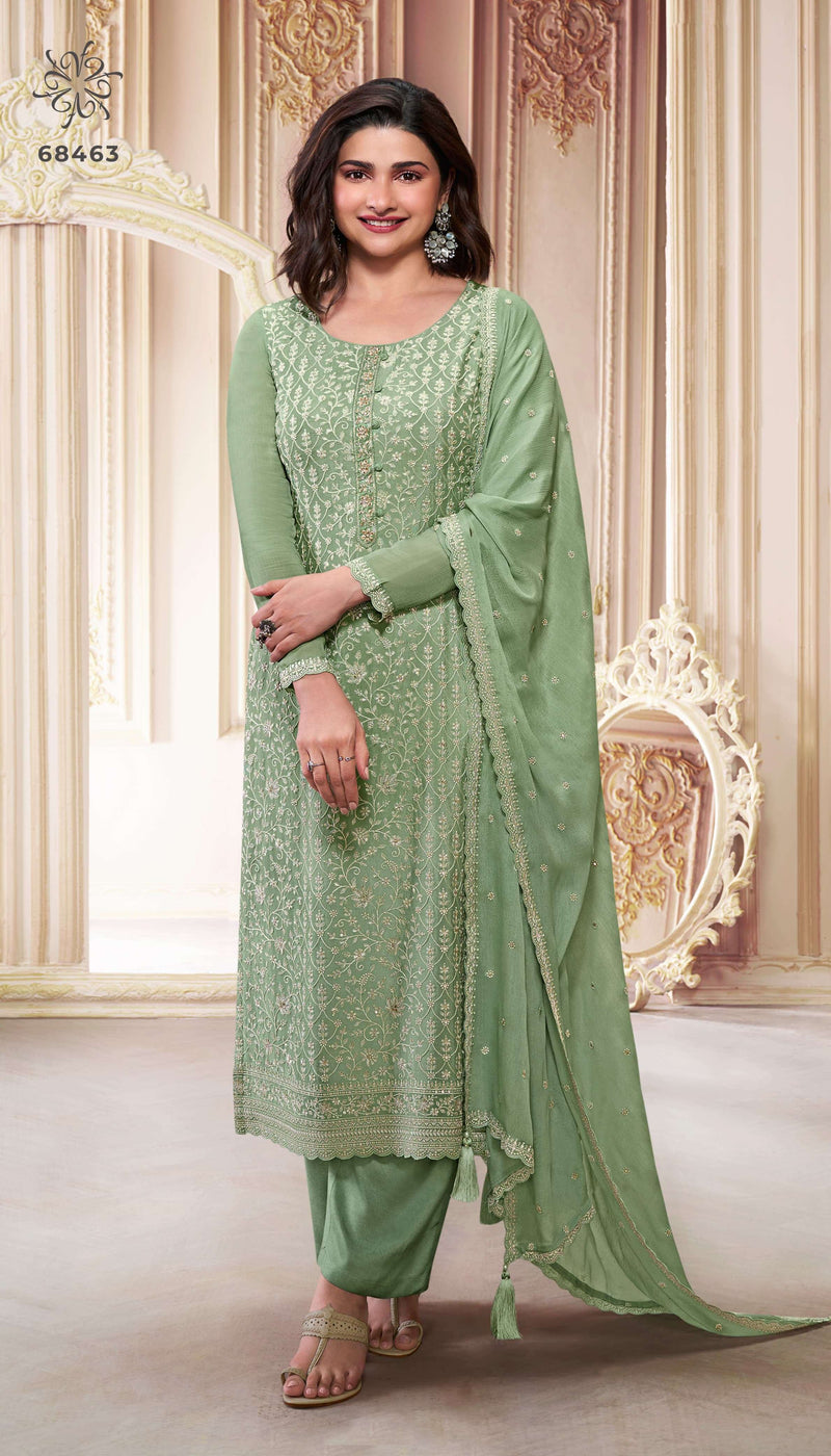Vinay Fashion Saira Thread Heavy Embroidered Chinon Designer Suit