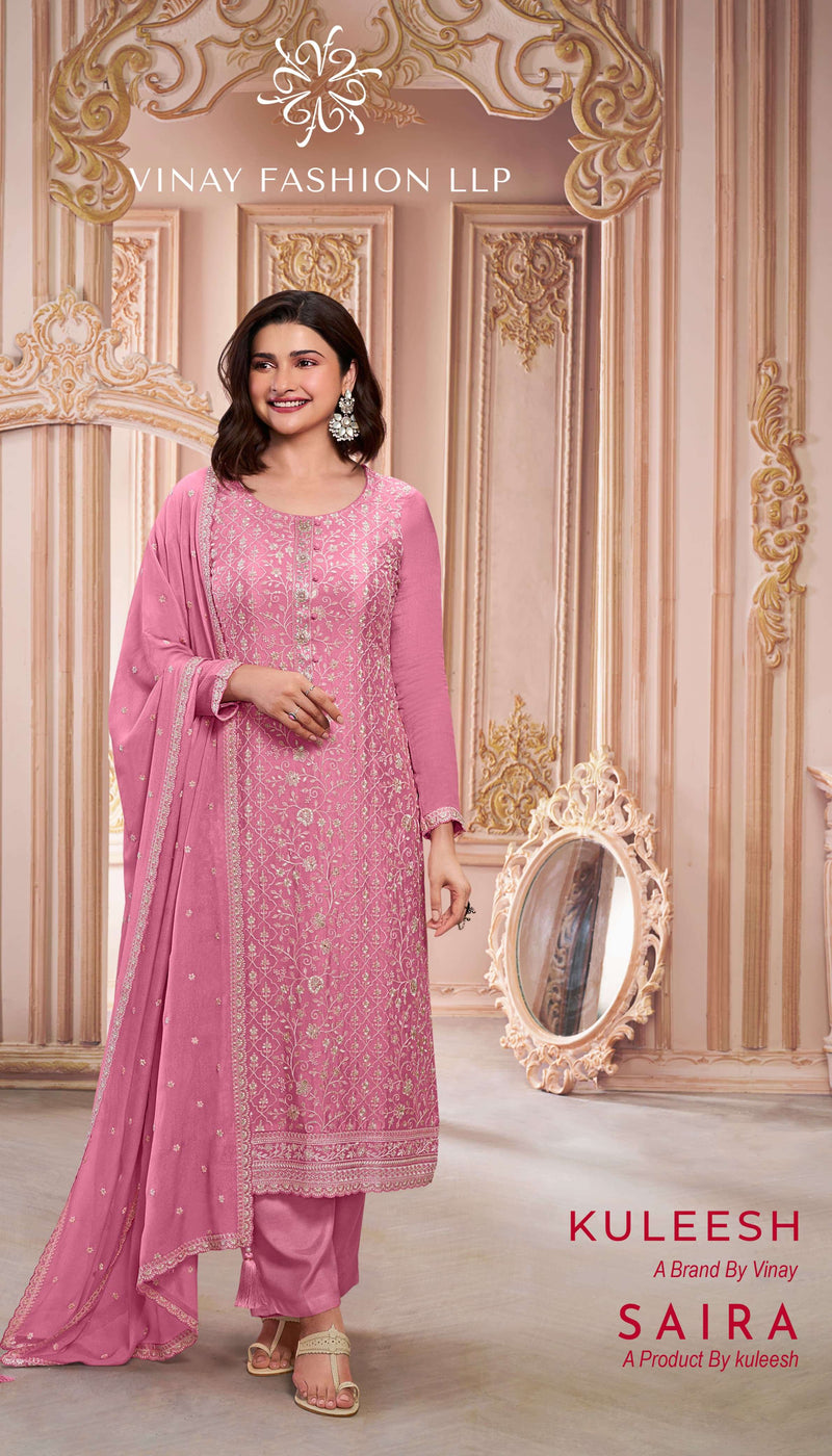 Vinay Fashion Saira Thread Heavy Embroidered Chinon Designer Suit