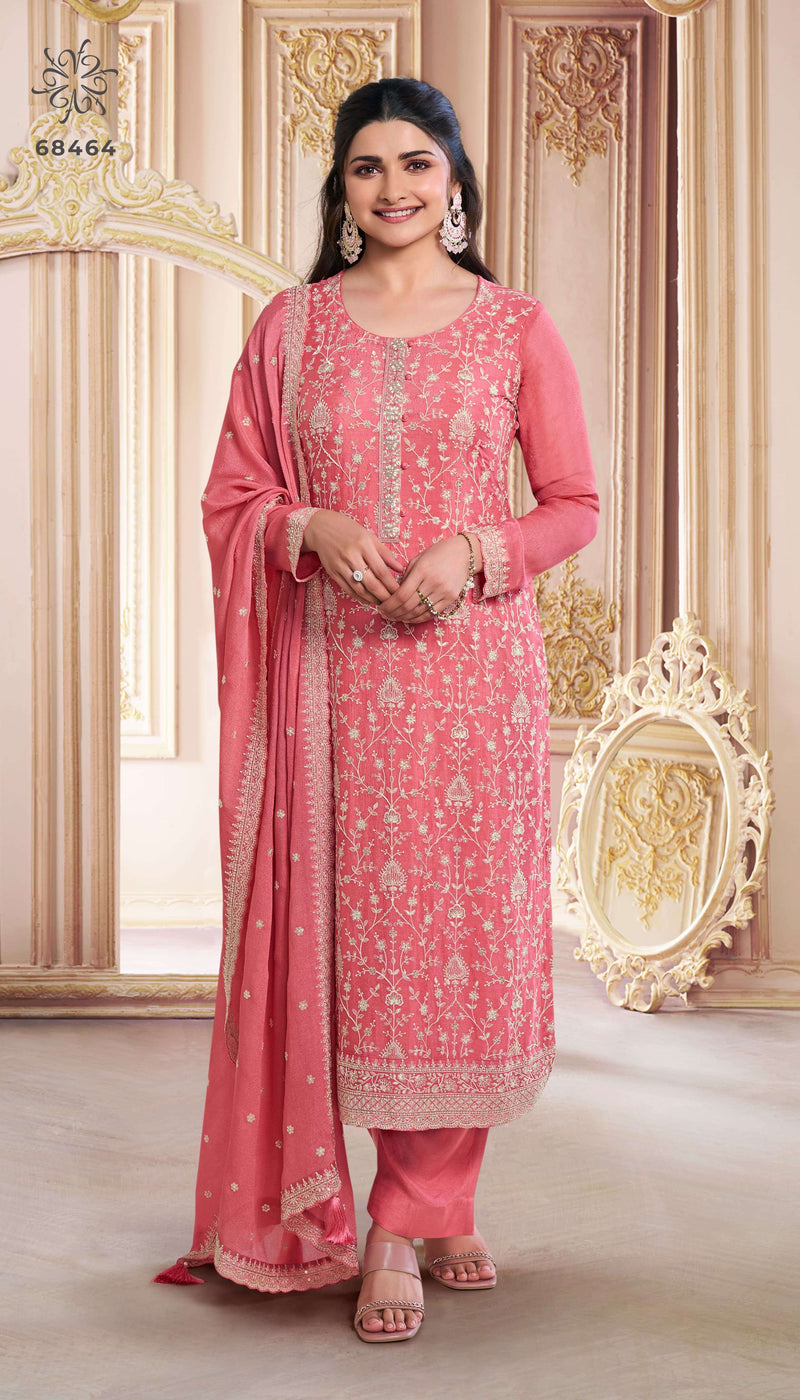 Vinay Fashion Saira Thread Heavy Embroidered Chinon Designer Suit