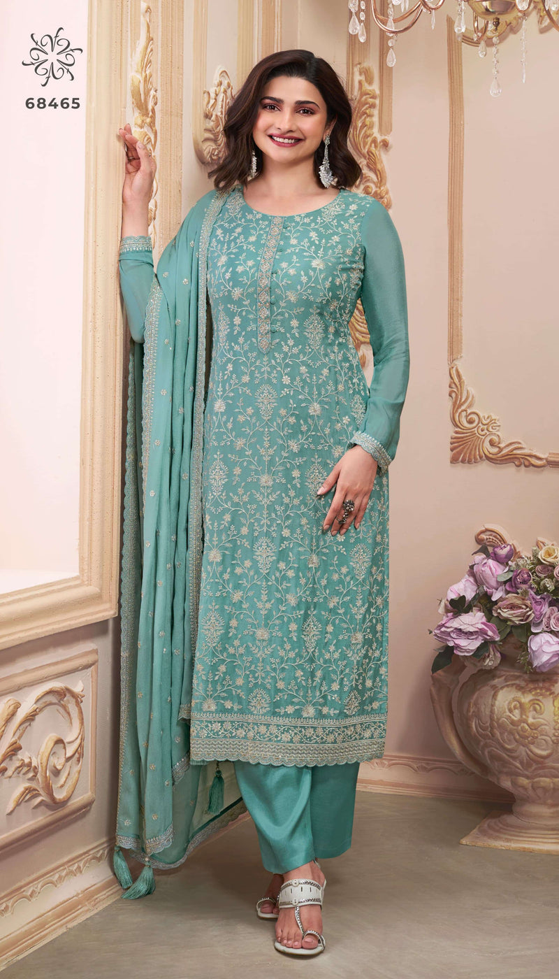 Vinay Fashion Saira Thread Heavy Embroidered Chinon Designer Suit