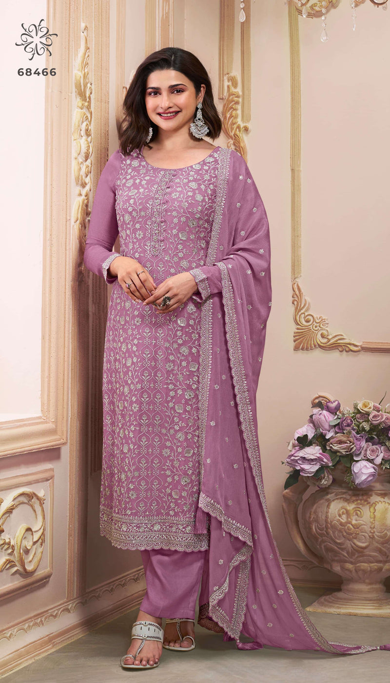 Vinay Fashion Saira Thread Heavy Embroidered Chinon Designer Suit