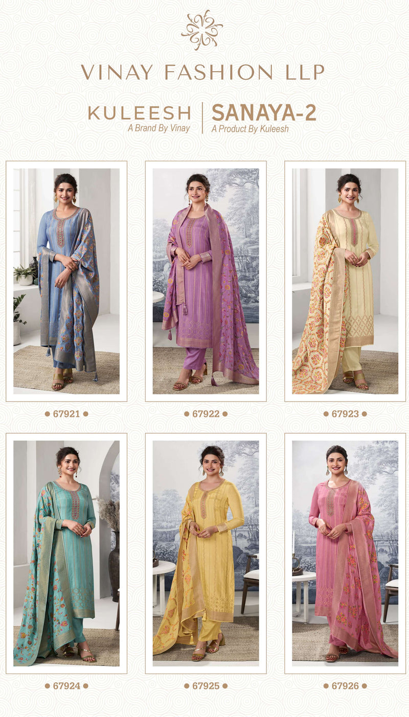 Vinay Fashion Sanaya Vol 2 Jacquard Embroidery With Muslin Dupatta Party Wear Salwar Suit