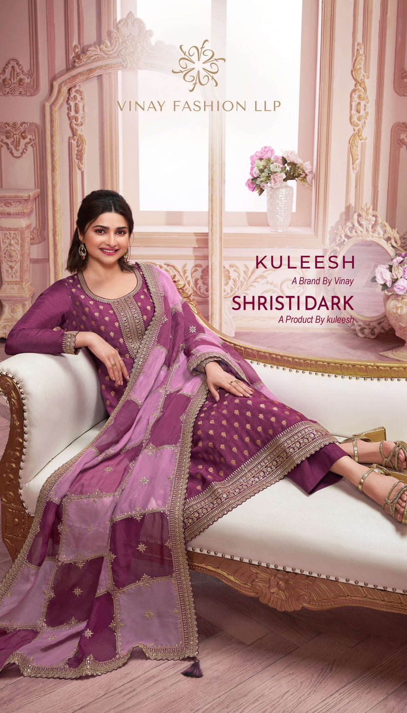 Vinay Fashion Shristi Dark Dola Jacquard Wedding Wear Suit Collection