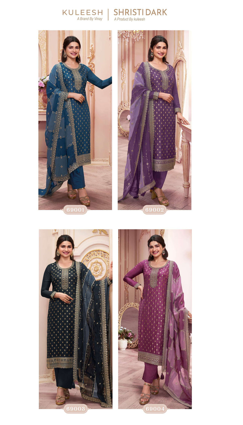 Vinay Fashion Shristi Dark Dola Jacquard Wedding Wear Suit Collection