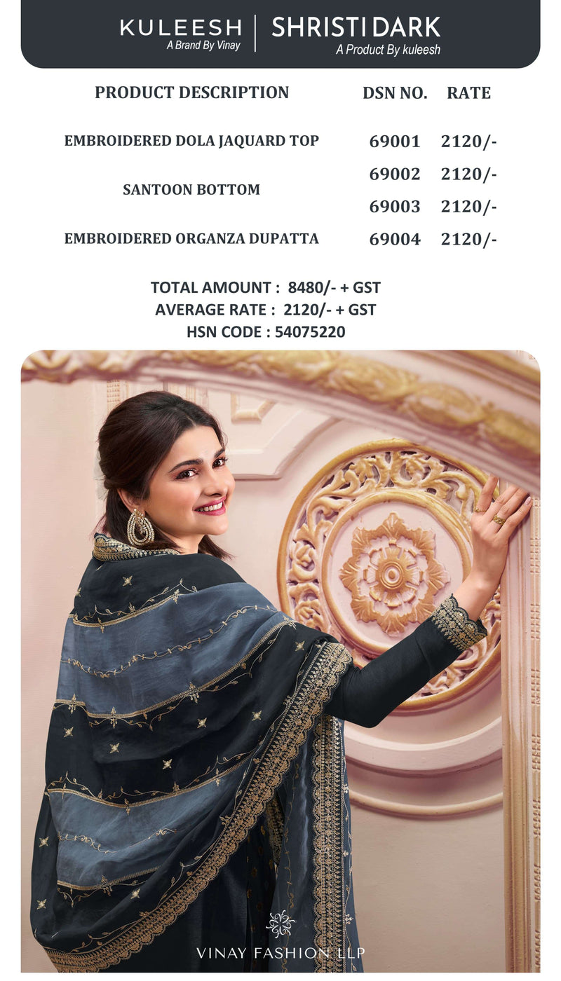 Vinay Fashion Shristi Dark Dola Jacquard Wedding Wear Suit Collection