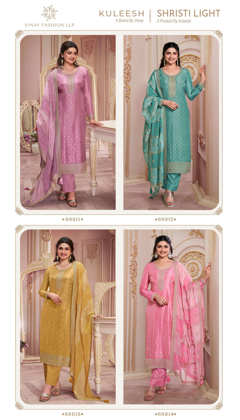 Vinay Fashion Shristi Light Dola Jacquard Beautiful Designer Festival Wear Salwar Suit