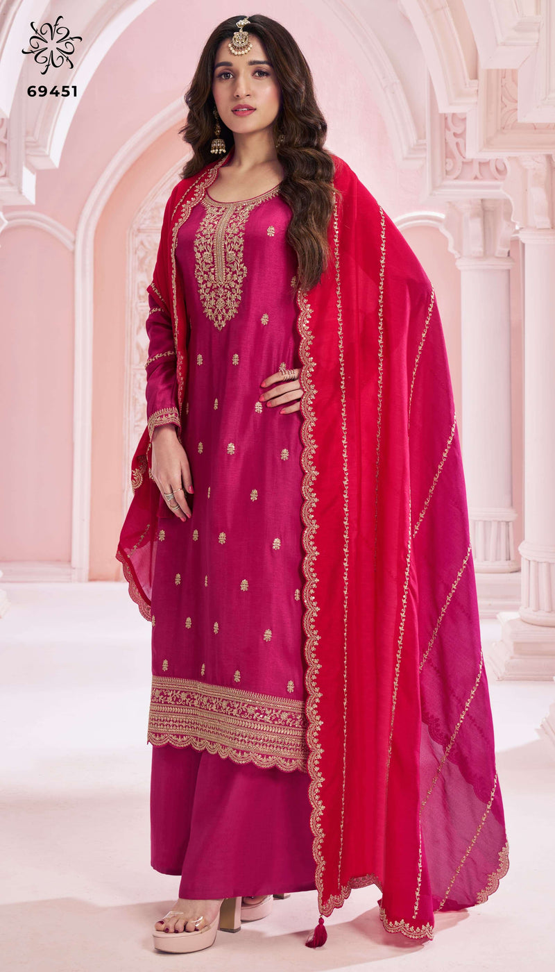 Vinay Fashion Suhaag Silk Georgette Embroidered Heavy Designer Wedding Wear Suit