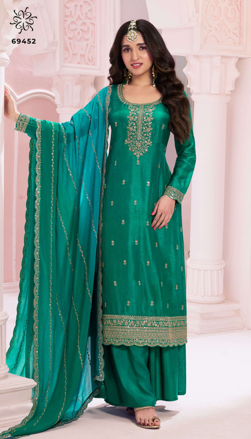 Vinay Fashion Suhaag Silk Georgette Embroidered Heavy Designer Wedding Wear Suit