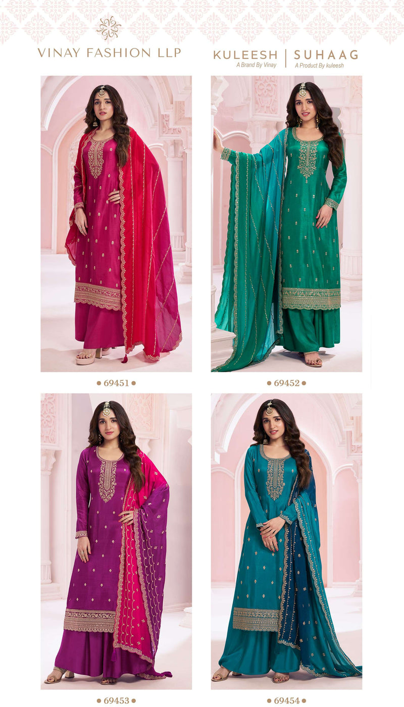 Vinay Fashion Suhaag Silk Georgette Embroidered Heavy Designer Wedding Wear Suit