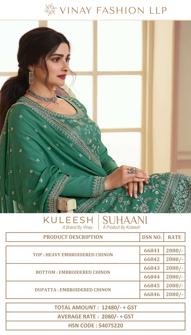 Vinay Fashion Suhaani Chinon Heavy Embroidered Unstitched Suit