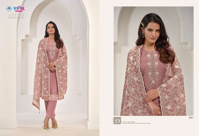 Vipul Fashion Azzure Organza With Embroidery Work Designer Heavy Suit