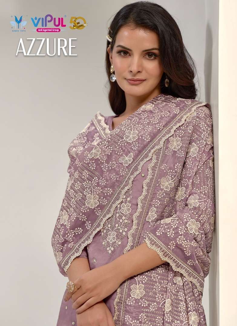 Vipul Fashion Azzure Organza With Embroidery Work Designer Heavy Suit