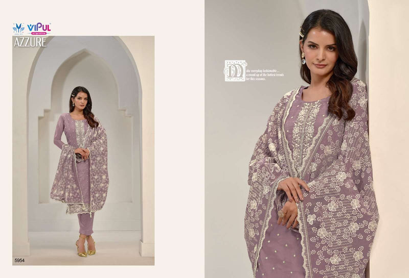 Vipul Fashion Azzure Organza With Embroidery Work Designer Heavy Suit