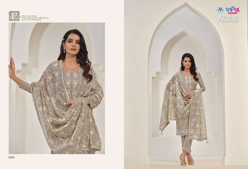 Vipul Fashion Azzure Organza With Embroidery Work Designer Heavy Suit