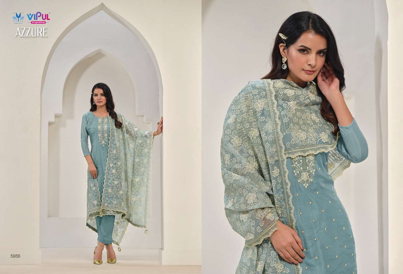 Vipul Fashion Azzure Organza With Embroidery Work Designer Heavy Suit