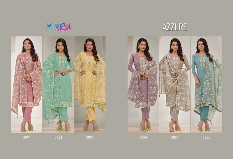 Vipul Fashion Azzure Organza With Embroidery Work Designer Heavy Suit