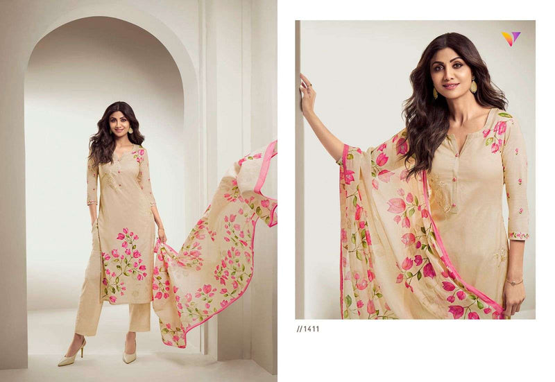 Viradi Shilpa Vol 12 Cotton Digital Print Party Wear Kurti Pant Dupatta Set