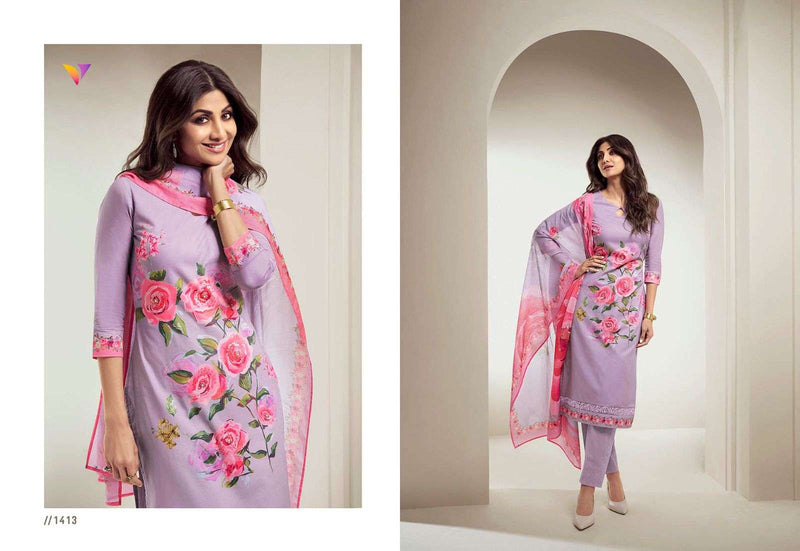 Viradi Shilpa Vol 12 Cotton Digital Print Party Wear Kurti Pant Dupatta Set