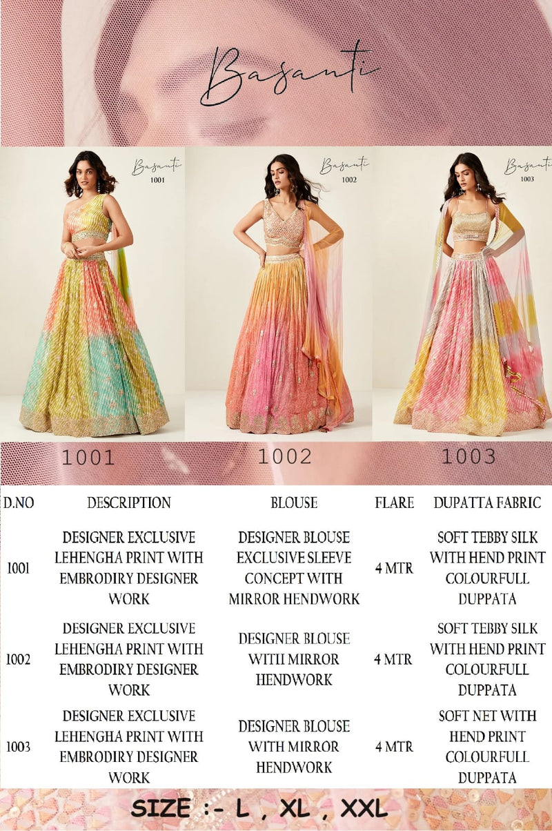 Virasat Basanti Dolla Silk Exclusive Designer Wedding Wear Lehnga Choli Collection