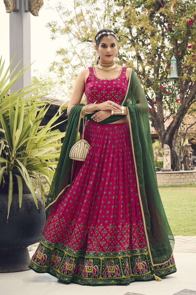 Virasat Chinon Sequence Embroidery Work Ready Made Lehenga Choli Collection