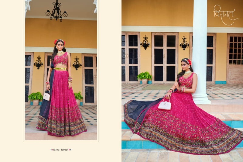 Virasat Saanvi Chinnon Fancy Printed Work Exclusive Lehnga Choli Collection