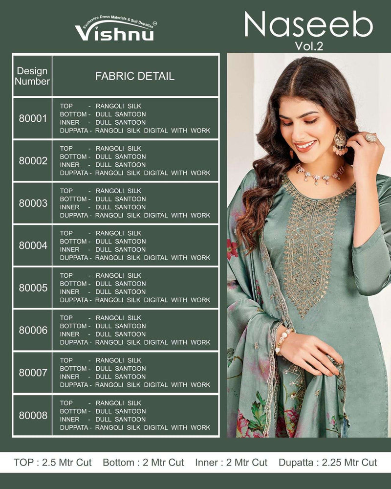 Vishnu Impex Naseeb Vol 2 Silk Designer Salwar Kameez