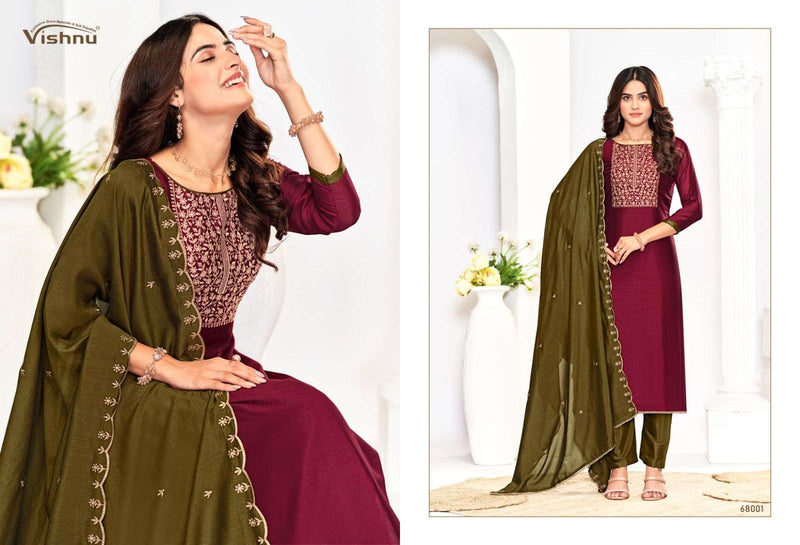 Vishnu Impex Rose Gold Vol 5 Vichitra Silk Fancy Designer Salwar Kameez