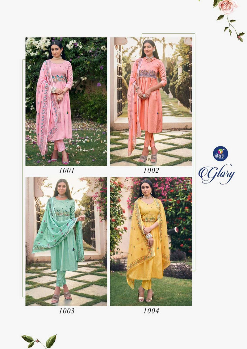 Vitara Fashion Glory Amazing Fancy Work Kurti With Pant And Dupatta Catalog