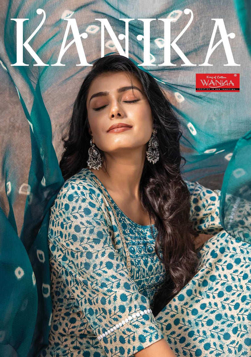Wanna Present Kanika Fancy 3pcs Set Thread Work Kurti With Pant And Chiffon Dupatta Catalogue