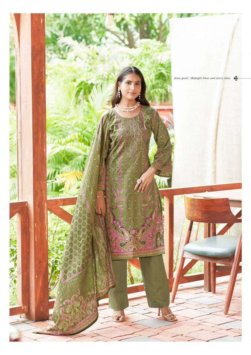 Yashika Trends Nayra B Cotton Printed With Exclusive Neck Work Unstitched Salwar Suit