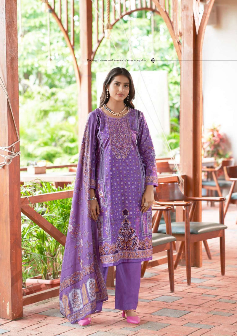 Yashika Trends Nayra B Cotton Printed With Exclusive Neck Work Unstitched Salwar Suit