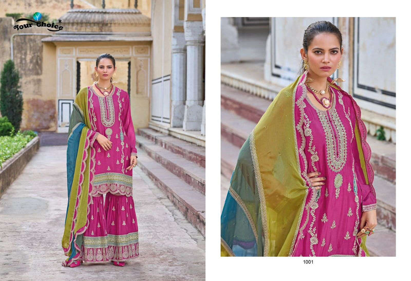 Your Choice Aroma Chinon Heavy Designer Party Wear Stiched Suit