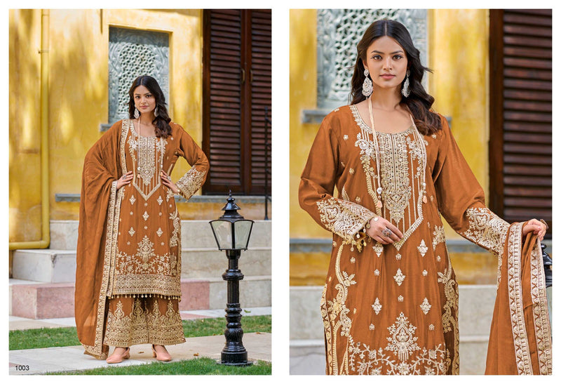 Your Choice Farah Chinon Heavy Designer Wedding Wear Suit Collection