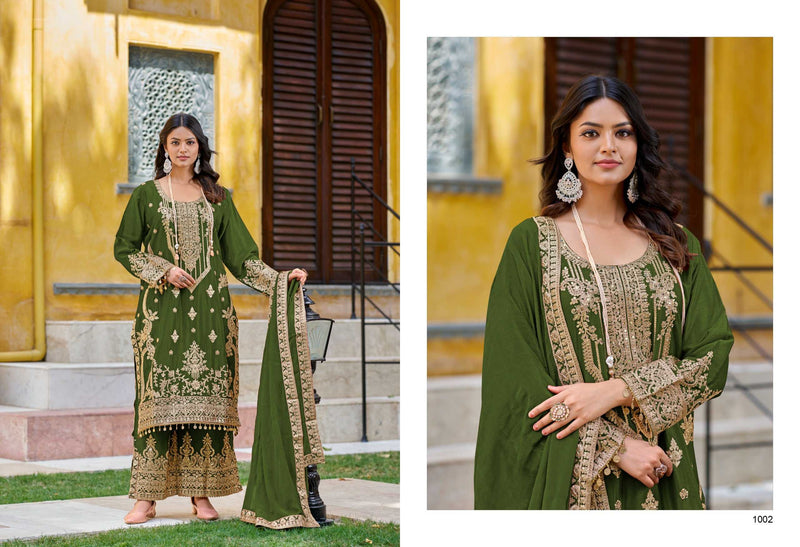 Your Choice Farah Chinon Heavy Designer Wedding Wear Suit Collection