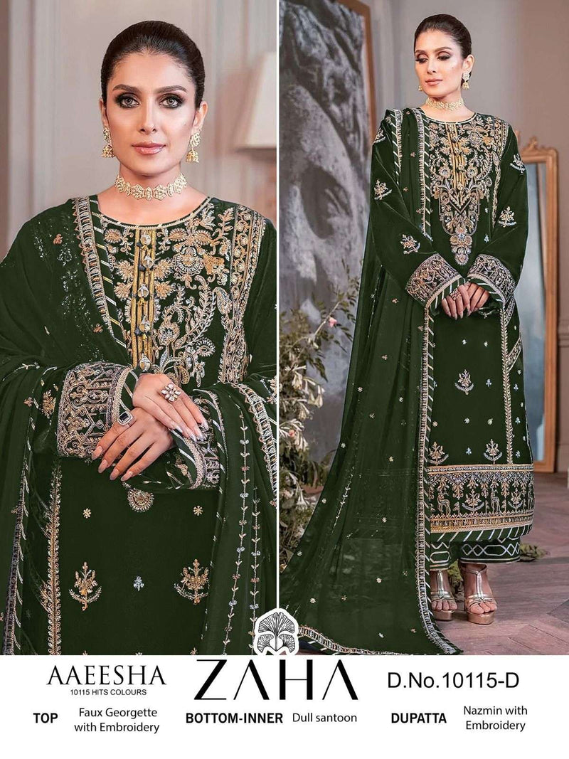 Zaha Aaeesha 10115 Hits Colours Fantastic Designer Pakistani Salwar Kameez Collection
