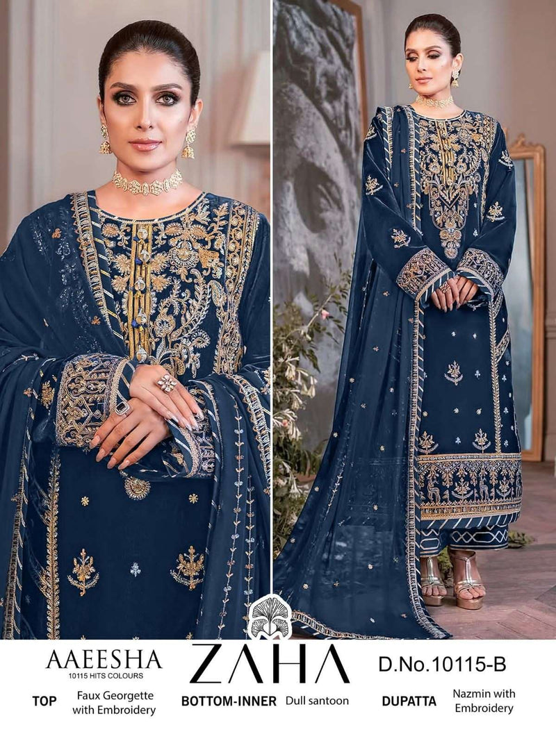 Zaha Aaeesha 10115 Hits Colours Fantastic Designer Pakistani Salwar Kameez Collection