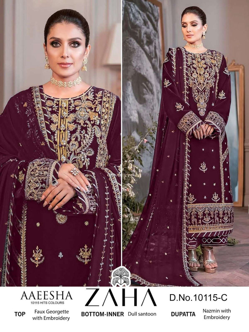 Zaha Aaeesha 10115 Hits Colours Fantastic Designer Pakistani Salwar Kameez Collection
