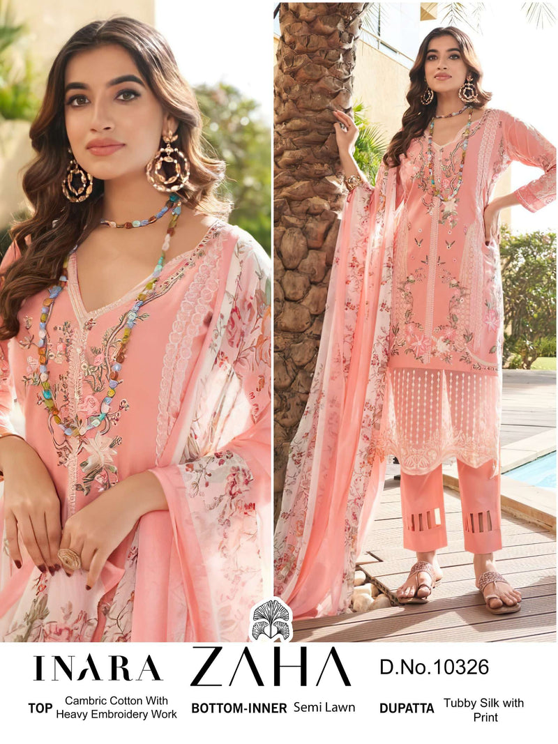 Zaha Inara Vol 1 Cotton Heavy Embroidery Designer Party Wear Salwar Suit