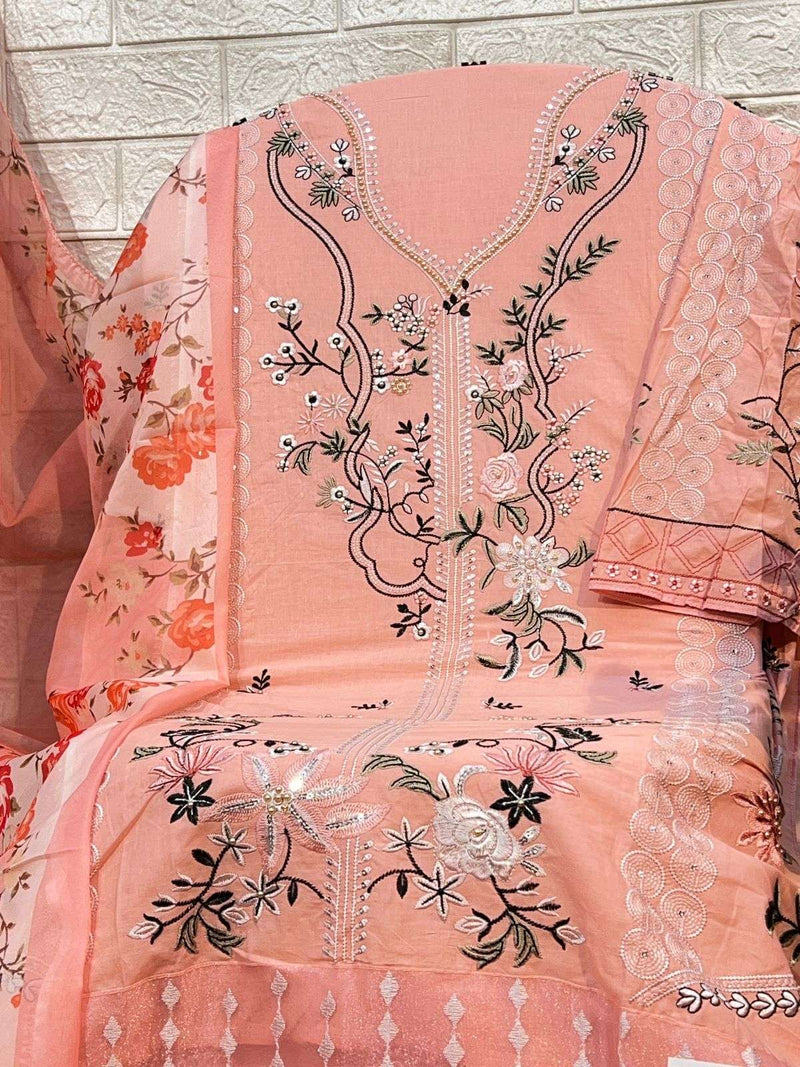Zaha Inara Vol 1 Cotton Heavy Embroidery Designer Party Wear Salwar Suit