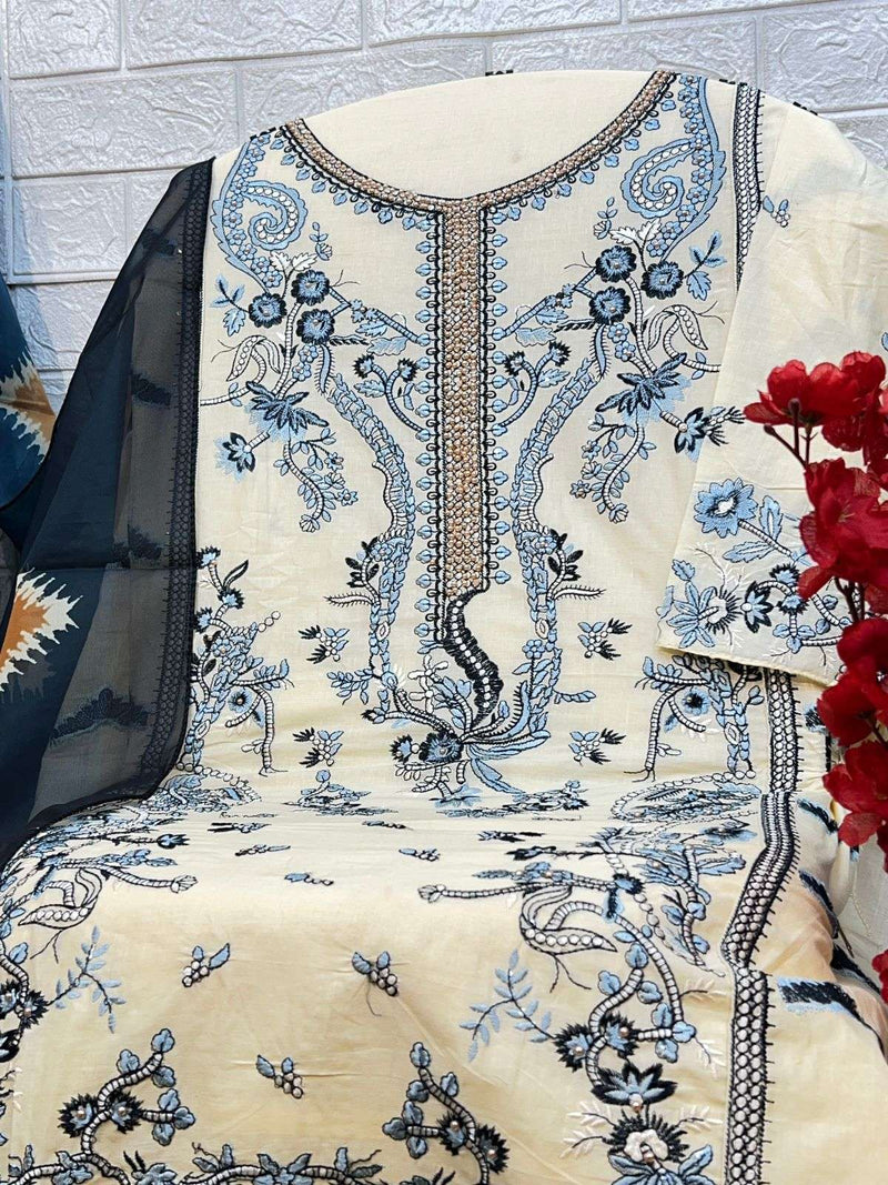 Zaha Inara Vol 1 Cotton Heavy Embroidery Designer Party Wear Salwar Suit